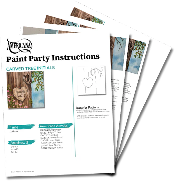 Carved Tree Initials Paint Party Kit - 12x12 - Image 6