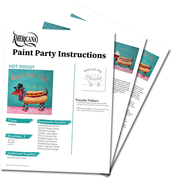 Hot Doggy Paint Party Kit - 12x12 - Image 8