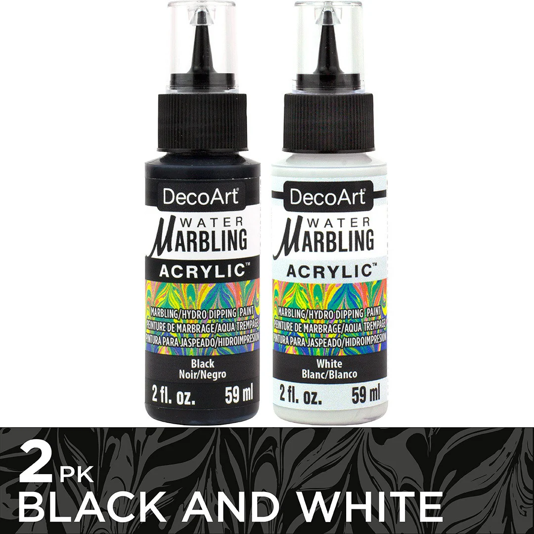 Water Marbling Paint Black and White 2pk - Image 2