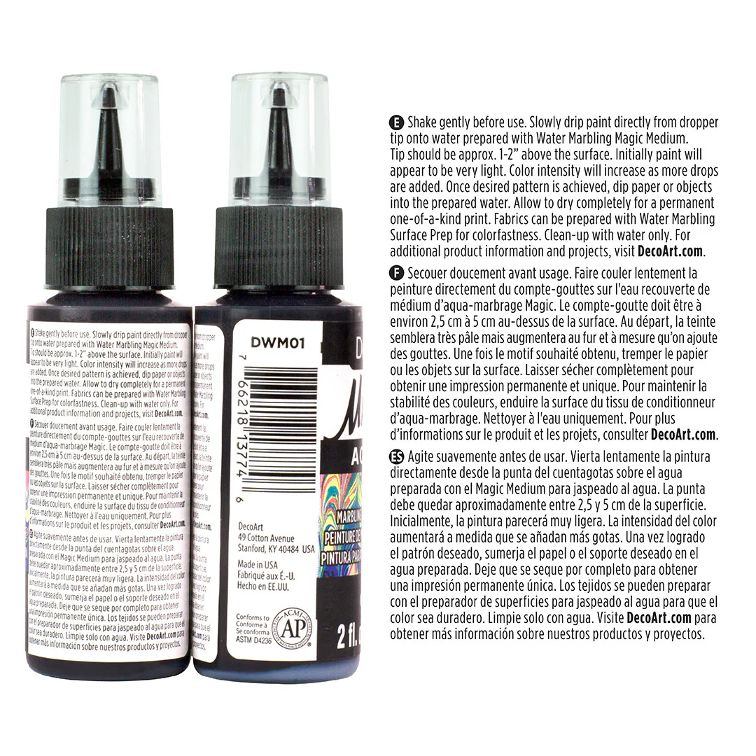 Water Marbling Paint Black and White 2pk - Image 3