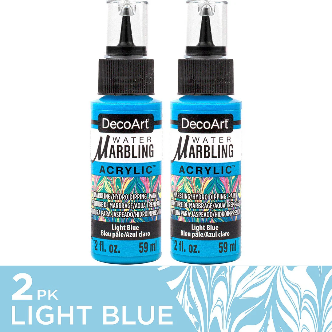 Water Marbling Paint Light Blue 2pk - Image 2