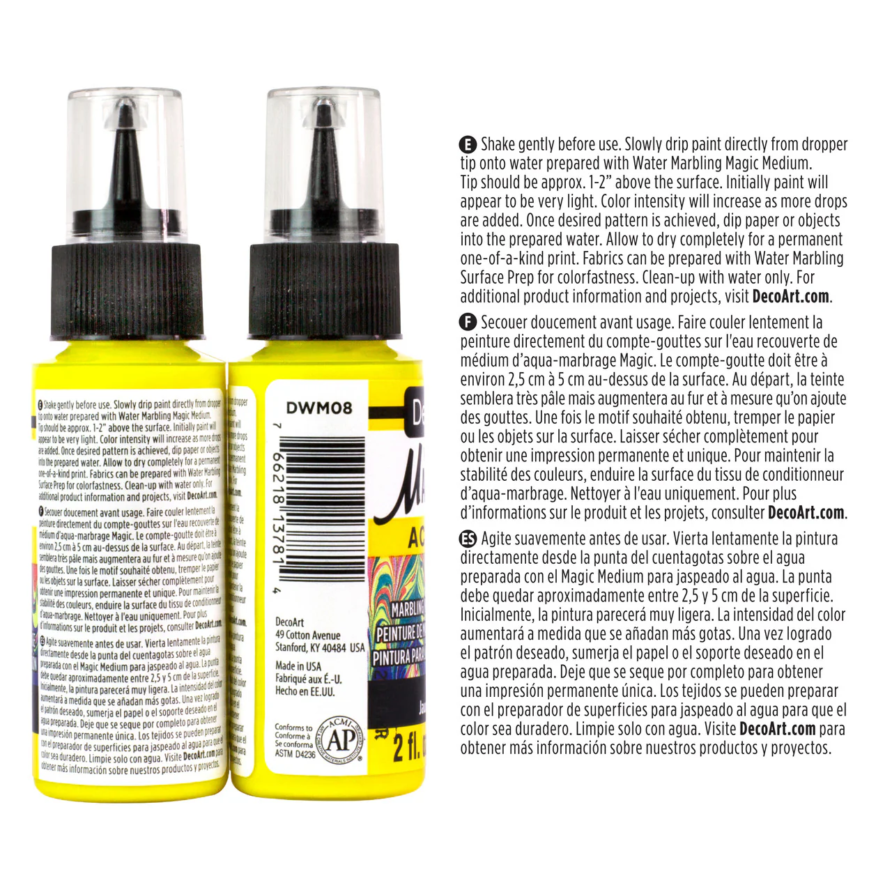 Water Marbling Paint Yellow 2pk - Image 3